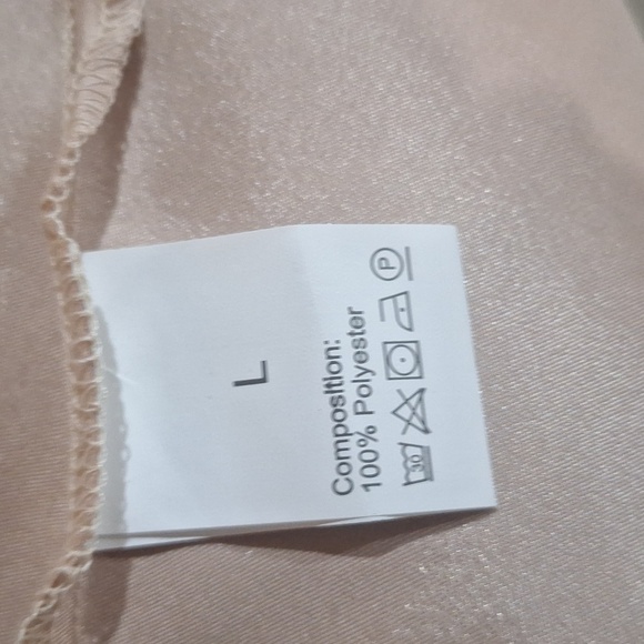 #1251 Champagne silky chemise dress sz L - Picture 8 of 10
